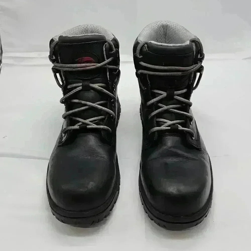 Avenger Women's Leather Lace Up Round Toe Reflex Ankle Work Boots  Black Size 8 - Picture 3 of 10